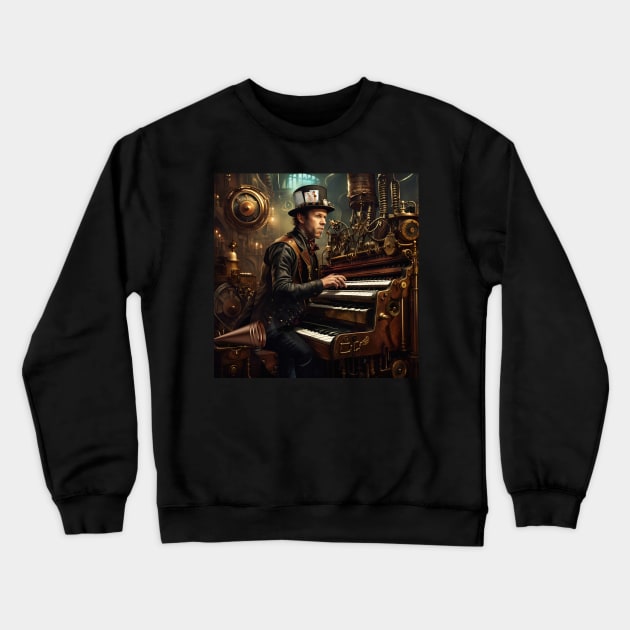 Tom Waits Steampunk Crewneck Sweatshirt by IconsPopArt